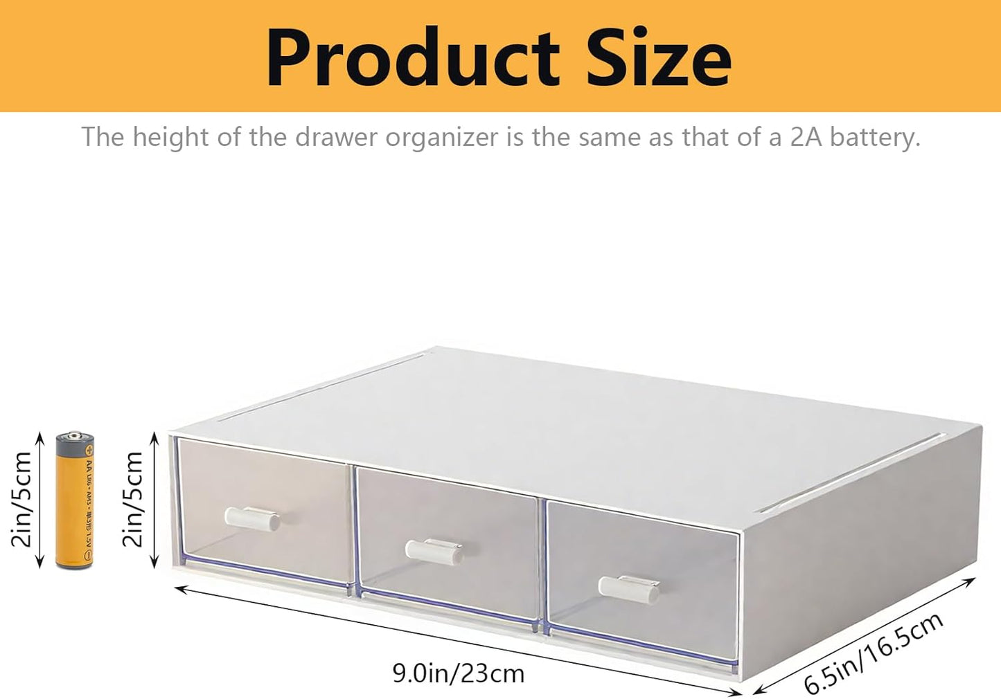 Desk Organizer with Drawers Stackable Storage Drawers, Plastic Compact Desk Storage Box Great for Office School Home Small Space- 1drawers (White)
