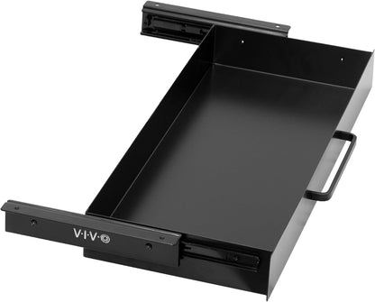 VIVO 13 inch Under Desk Mounted Sliding Pull-out Drawer for Office Desk, Pull Handle, Storage Organizer for Sit Stand Workstation, Black, DESK-DR1H-B