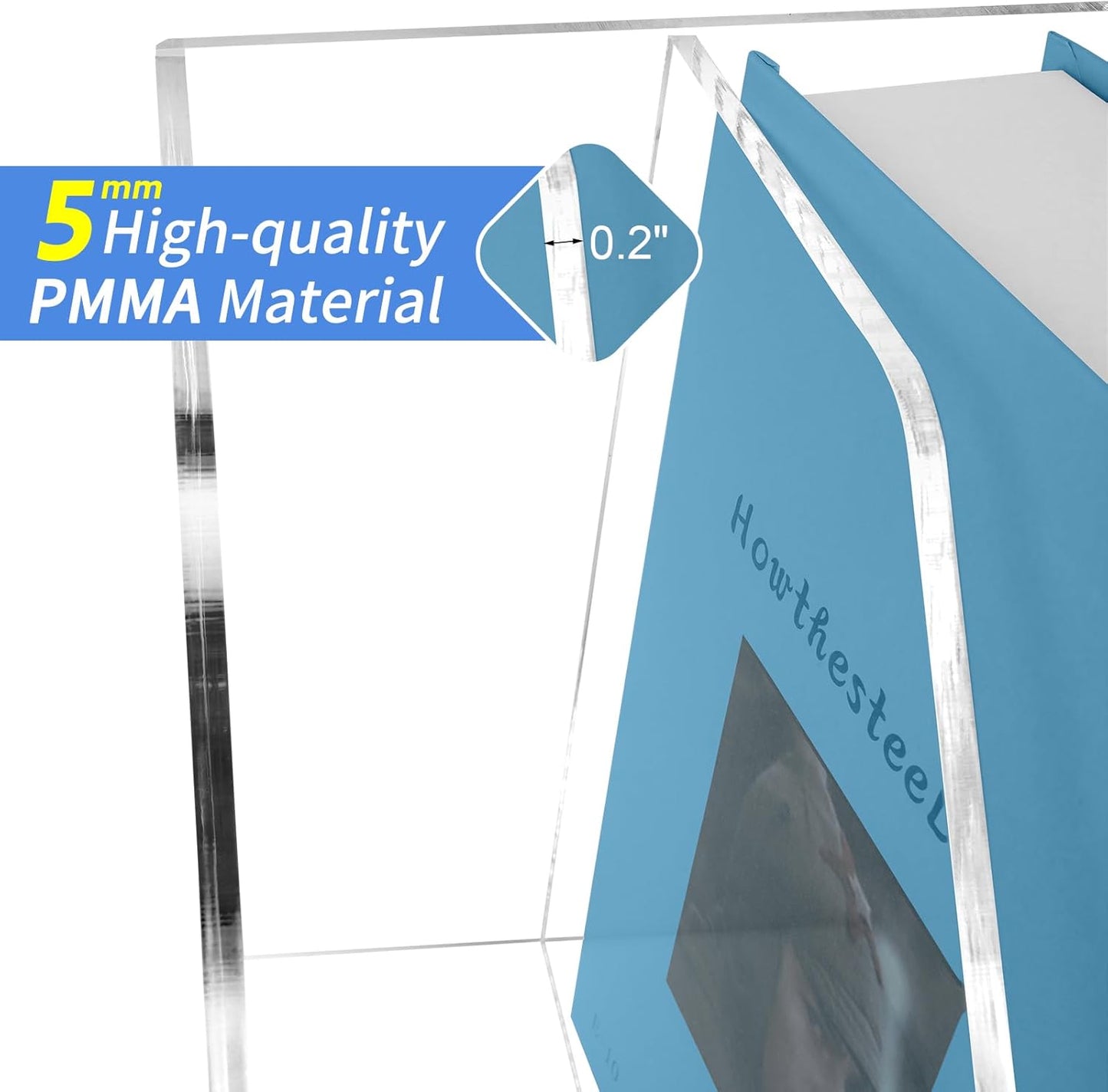 2 Pack- Stackable Paper Letter Tray,Clear Acrylic Magazine Holder and File Organizer - Sleek Desk Organizer for Home Office, Bookshelf, or Workspace - Space-Saving Transparent Document Holder