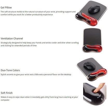Kensington Duo Gel Mouse & Keyboard Wrist Rest Bundle Set, Ergonomic Keyboard and Mouse Pad With Wrist Support, Keyboard Wrist Rest, Computer Keyboard Pad, Cooling Gel, Non-Skid Backing, Blue K52920WW