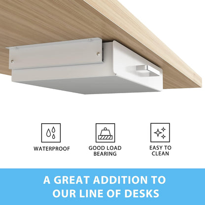 Gome Under Desk Pull-Out Drawer - Storage Organizer Office Mounted, Easy Slide-Out Pencil Drawer for Saving Space, Under Flat-Top Desk Storage Ideal for Sit-Stand Workstation