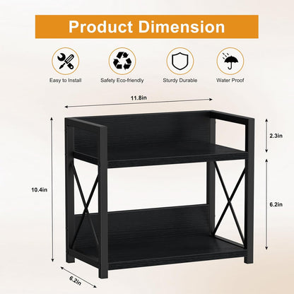 Giikin Countertop Shelf Organizer, 2 Tier Kitchen Spice Rack Organizer for Countertop, Wood Coffee Counter Shelf Organizer for Home (Bamboo, S)