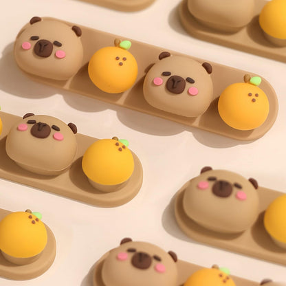 Capybara Cable Organizer, Adorable Animal-Shaped Cable Clips, Desk Cable Management Cord Holder for Home and Office, Cute Wire Clips for Headphones, Chargers, USB Cables (2-Pack)