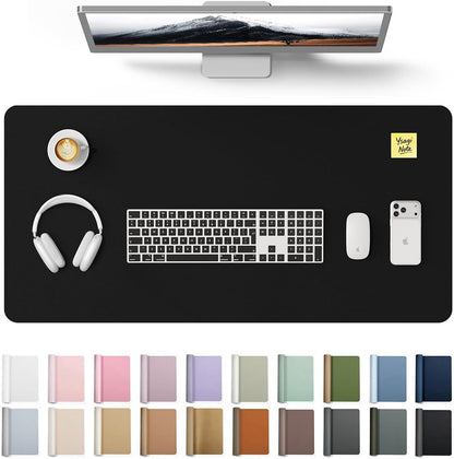 YSAGi Leather Desk Protector, Office Mat, Large Mouse Mat, Non-Slip PU Leather Blotter, Laptop Pad, Waterproof Writing Pad for Office and Home (Light Pink, 23.6" x 13.8") - Colors B