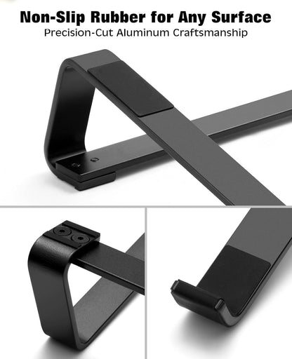 Thibault Laptop Stand for Desk - Aluminum Ergonomic Computer Stand，Laptop Riser, Cooling Laptop Holder, Compatible with MacBook Air Pro/Dell/HP/Lenovo/Alienware and 13-17 inches Laptops, Blue-Black