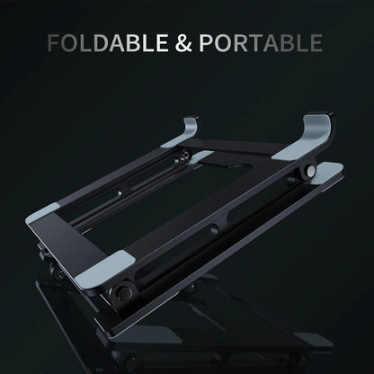Laptop Stand for Desk - Adjustable Laptop Holder, Portable Laptop Riser with Multi-Angle Height Adjustable Computer Stand for MacBook Air/Pro and More Notebooks 10-17.3" - Grey