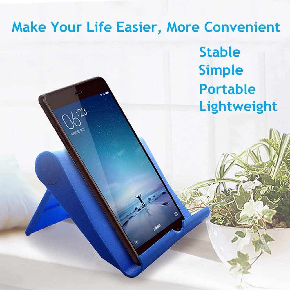 Cell Phone Stand for Desk Foldable Cell Phone Holder Desk Tablet Holder Mobile Phone Dock, Multi-Angle Universal Adjustable Tablet Dock Compatible with Most Cell Phones (White)