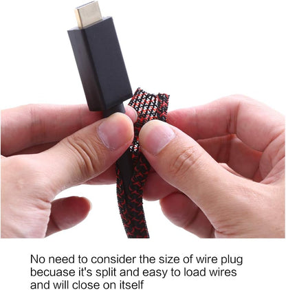 Alex Tech 10ft - 1/2 inch Cord Protector Wire Loom Tubing Cable Sleeve Split Sleeving For USB Cable Power Cord Audio Video Cable – Protect Cat From Chewing - Black