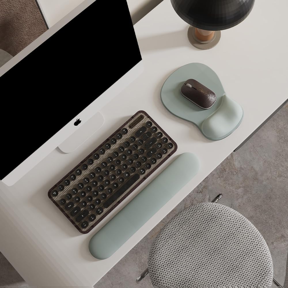 ErgoComfort Gel Wrist Rest Mouse Pad-Ergonomic Office Mousepad with Wrist Support-Non-Slip, Design Desk Accessories Mat for Home&Game Decor (09MochaSand Set)