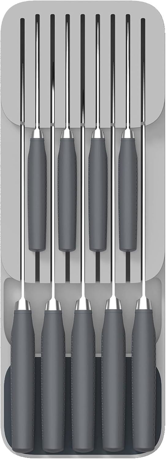 Joseph Joseph DrawerStore Knife Organizer, holds up to 9 knives, Kitchen Organization & Drawer Storage – Compact, Gray