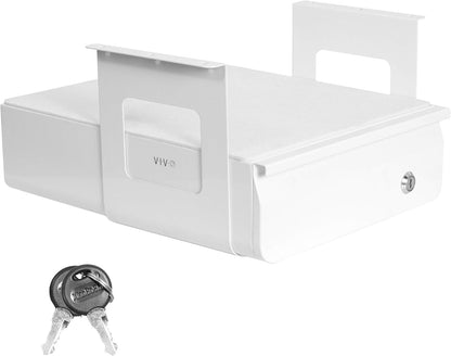 VIVO 13 Inch Under Desk Lockable Slide Out Drawer, Secure Home Office Storage Organizer, Steel, Black, DESK-AC03L-B