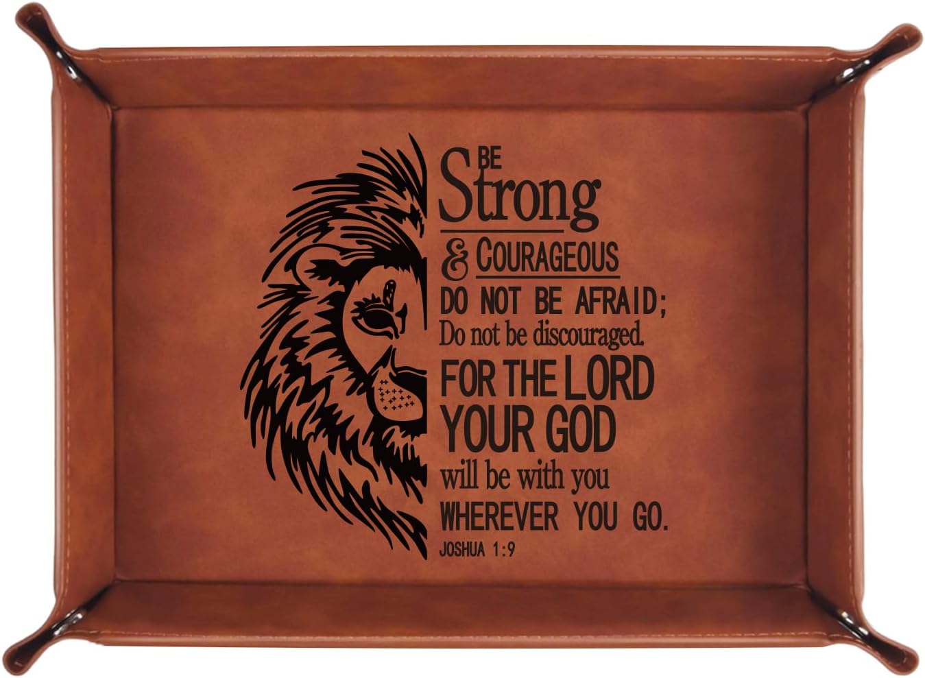 Christian Gifts,Leather Tray Engraved Personalized Tray,Bible Verse Faith Religious Birthday Inspirational Gifts,Valet Desktop Storage Organizer (Philippians 4:13)