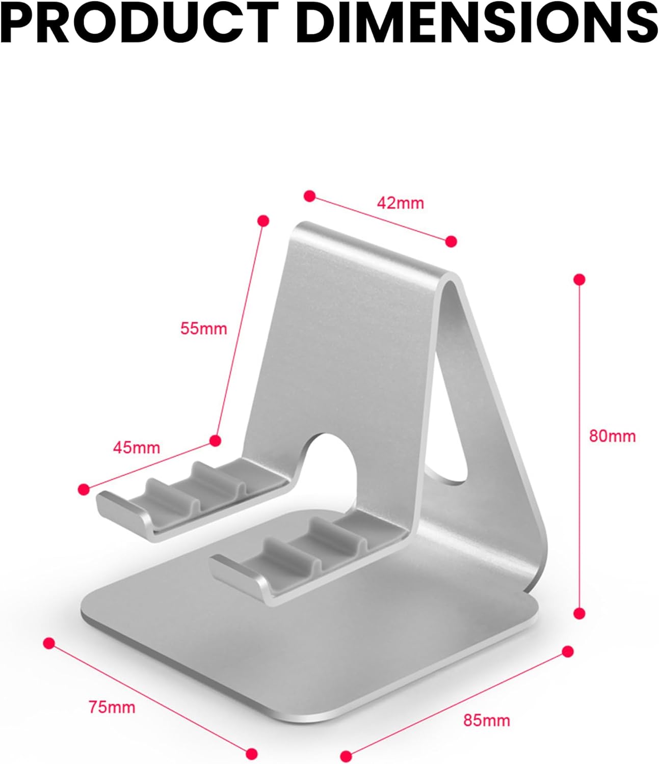 Foldable Phone Stand for Desk | Six Position Adjustable Folding Bracket for Cell Phone | Black Cellphone Holder for Desk & Smartphone Stand | Cellphone & Accessories for Men & Women