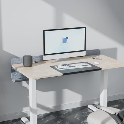 Felt Under Desk Cable Management Tray, 47.2" Cord Organizer with Clamp or Screw Mount, Laptop & Tablet Slot, Desk Cable Organizer for Home & Office