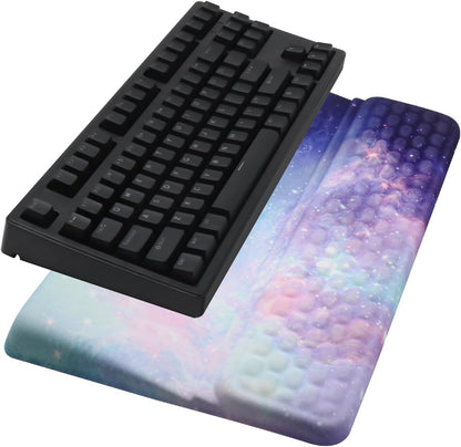 Computer Keyboard Stand Pad with Wrist Rest, Ergonomic Comfy Tilted Keyboard Stand Riser Holder Pad for Office Home (Black)