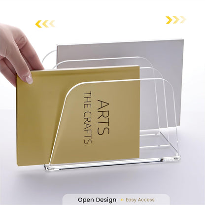 YUXUN Desk File Organizer,5-Section Vertical Clear Acrylic Desk Organizer File Holder Mail Sorter Office Organization for Office Home &Classroom（B5）