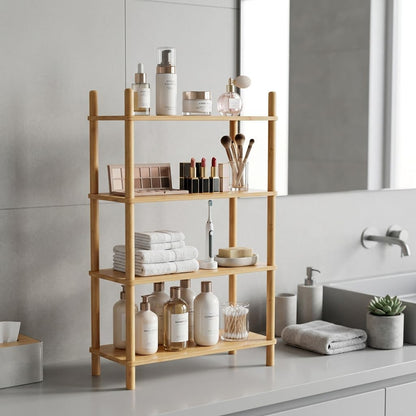 2-Tier Expandable Bamboo Desktop Organizer Shelf Kitchen Cabinet and Counter Riser Display Shelf for Top of Desk Home Office Bathroom Coffee Table Display Stand (1, Natural, 2-Tier Plus)