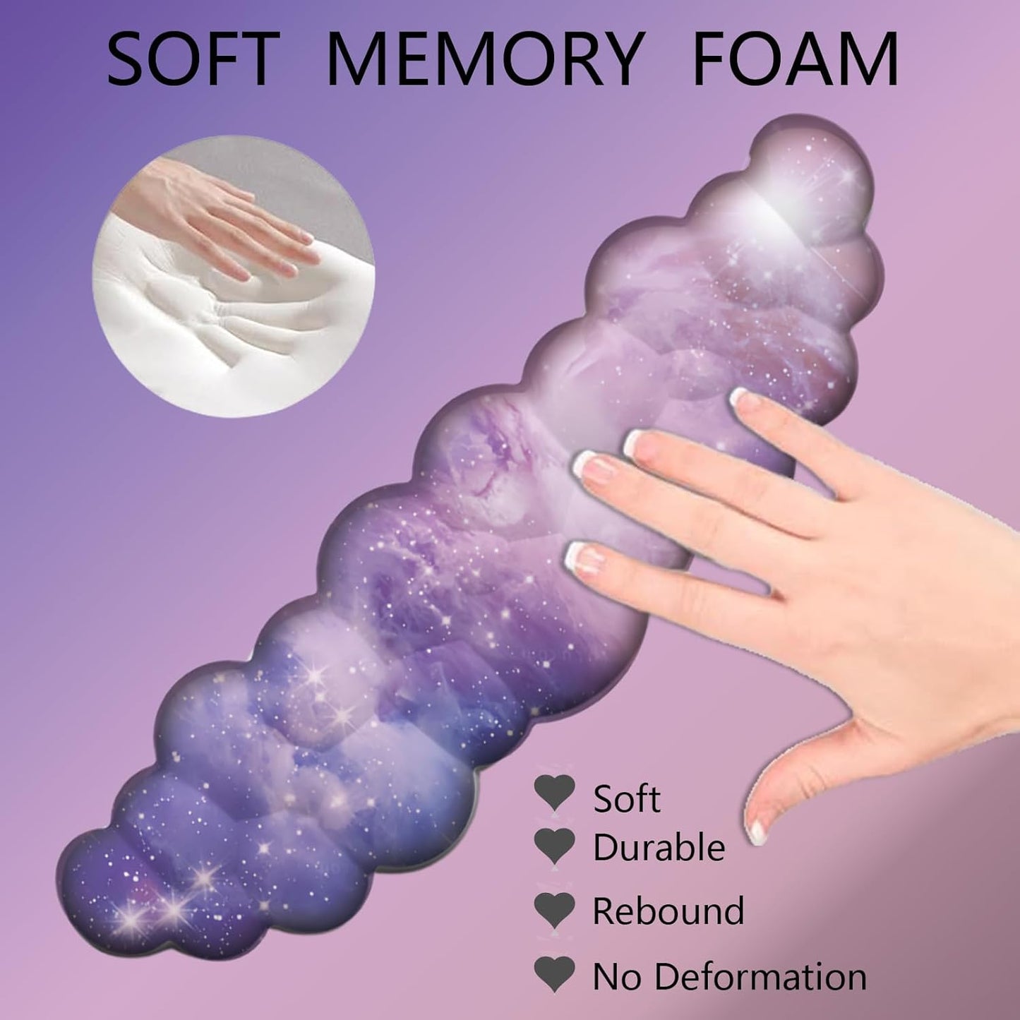 Cloud Wrist Rest Keyboard Pink Mouse Pad Set with Wrist Rest Ergonomic Wrist Pad Memory Foam Non-Slip Base Cute Gradient Wrist Support for Computer Laptop Gaming Home Office Relief Typing Pain
