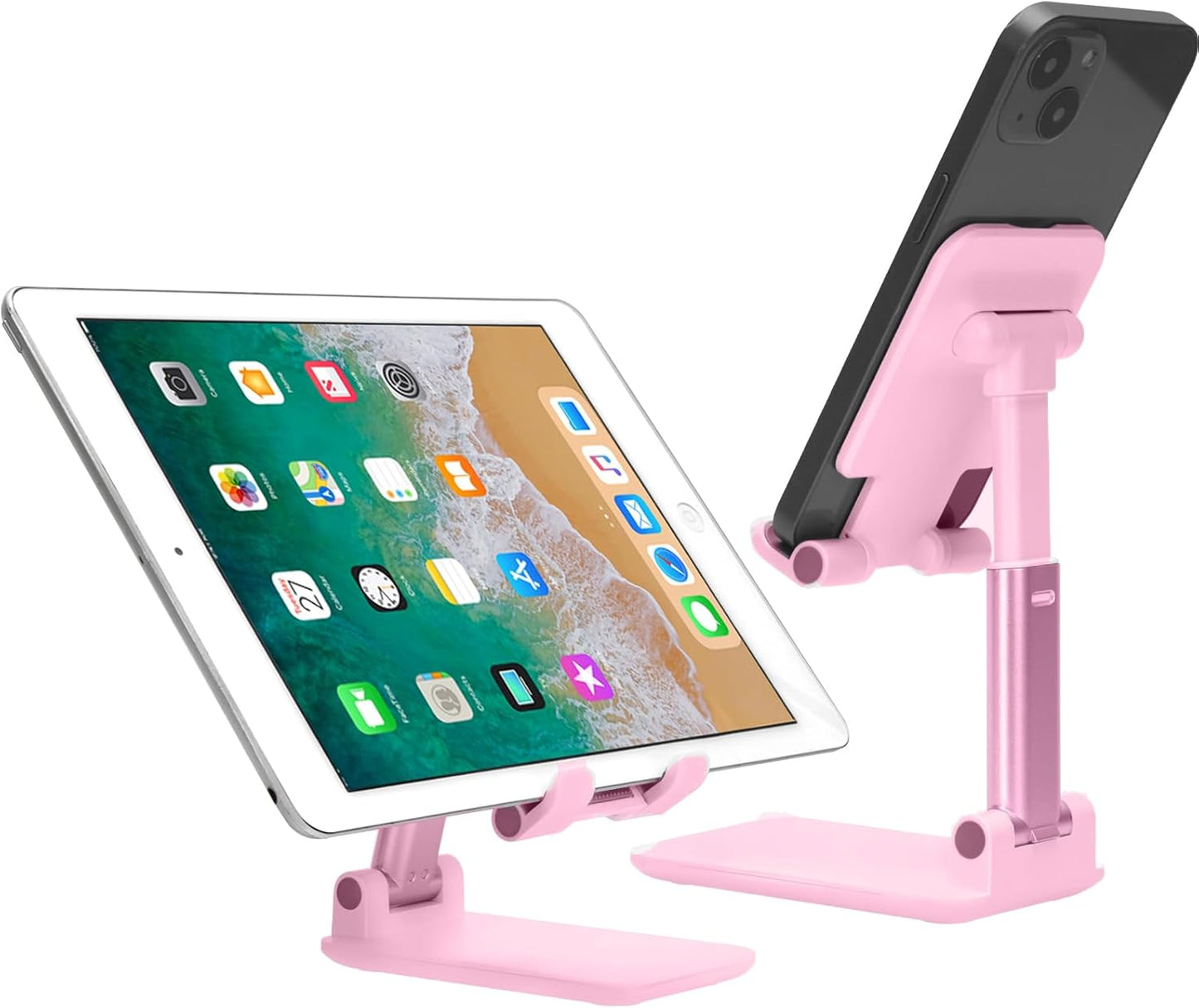 HOTEMIA Cell Phone Stand,Adjustable Foldable Phone Stand for Desk Taller iPhone Stand Compatible with All Smart Phone Desk Accessories(Green)
