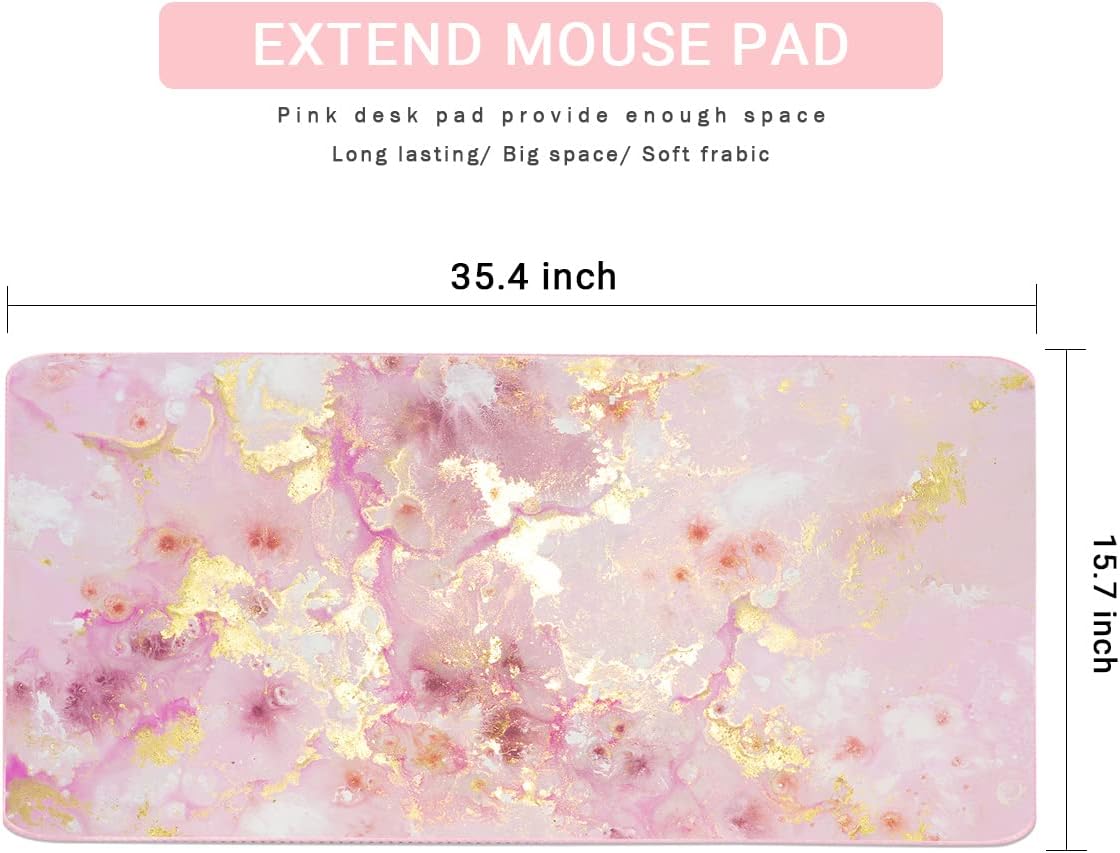 4-in-1 Large Mouse Pad, Keyboard Wrist Rest Pad & Wrist Support Mousepad Set, Extended Desk Pad Waterproof Desk Mat for Home Office Study Game