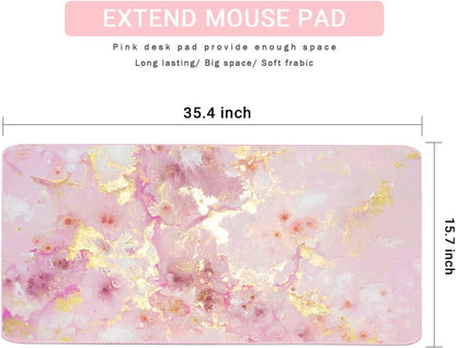 4-in-1 Large Mouse Pad, Keyboard Wrist Rest Pad & Wrist Support Mousepad Set, Extended Desk Pad Waterproof Desk Mat for Home Office Study Game
