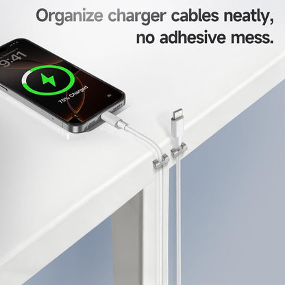 10 Pack Magnetic Cord Organizer Holder, Cable Clips - Strong Magnet Wire Management for Desk, Under Desk, Nightstand, Office, Car, Kitchen, Adjustable