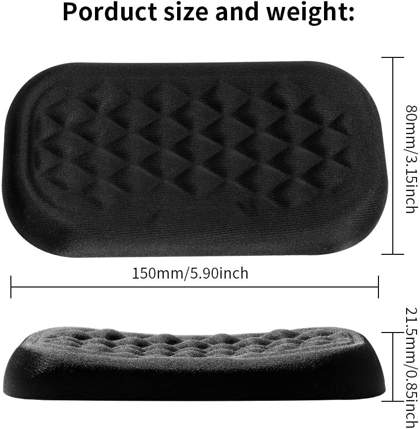 Vaydeer 60%-75% Keyboard Wrist Rest, Memory Foam Hand Rest Support Pad Padded for Office, Computer, Laptop, Mac Typing and Wrist Pain Relief and Repair(14.17inch,Black)