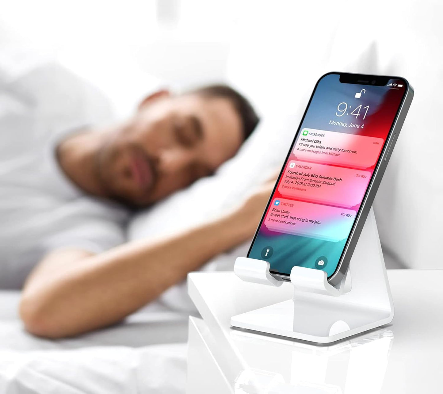 Crpich Acrylic Cell Phone Stand, Portable Clear Phone Stand for Desk, Compatible with Phone16 15 14 13 Pro Max Mini 12 11 Plus SE, Switch, Android Smartphone, Pad, Tablet, Desk Accessories