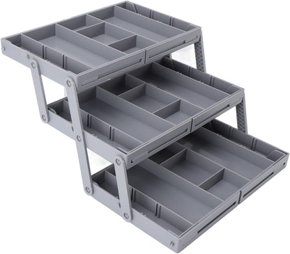 Multi Level Drawer Organizer, Expandable Folding Smart Drawer Organizer Makeup Organizer For Drawer Smart Drawer Organizer Kitchen Gadgets Utensils for Jewelry, Office Drawers (3