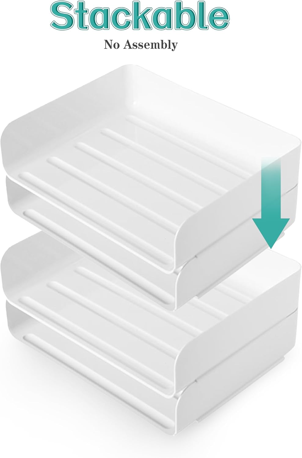 3 Tiers Stackable A4 Paper Trays, Office Desk File Holder, Tidy File Document Letter Book Paper Organizer (3 Tiers,Clear)