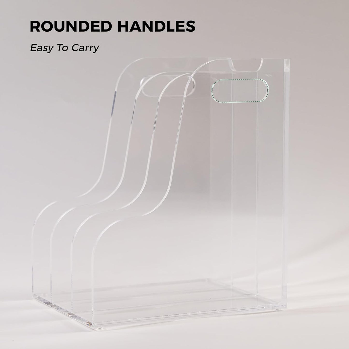 Acrylic Magazine File Holder, 4 Vertical Compartments Desk Document Sorter Organizer, Clear Folder Rack Binder for Office/Home/Classroom, for Documents, Tablet, Magazines, Books & Accessories