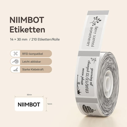 NIIMBOT D11 Label Tape D110 Label Maker Papers 3Rolls Cable Labels, Self-Adhesive Labeling Tape 0.47" X 4.29" (12 X 109mm) Cable Label Refills for Home Office Circuit Box, 195 Labels/3Rolls, White