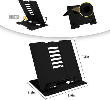 Camelmother Metal Book Holder Adjustable Book Stand for Reading