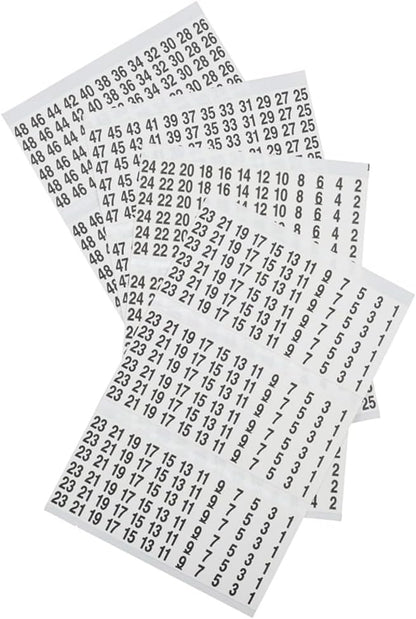 Klein Tools 56250 Wire Marker Book for Cable Management, Electric Panel Organization Wire Label Stickers, Numbered 1-48