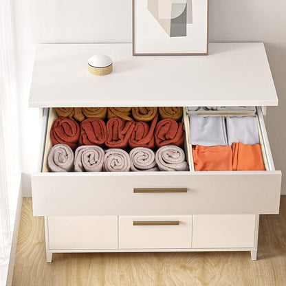 Criusia Drawer Organizer Clothes 12 Pack, Dresser Organizer for Nursery Bedroom Closet Organization and Storage - Baby Clothes Organizer Bins - Drawer Divider for Sock Underwear Bra Ties (Grey)