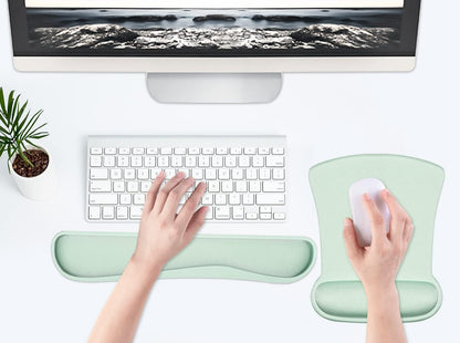 Ergonomic Wrist Rest Support for Mouse Pad and Keyboard Set, Comfortable Memory Foam Keyboard Pad and Soft Gel Mouse Pad, Easy Typing and Pain Relief for Gaming, Office, Laptop, Apricot