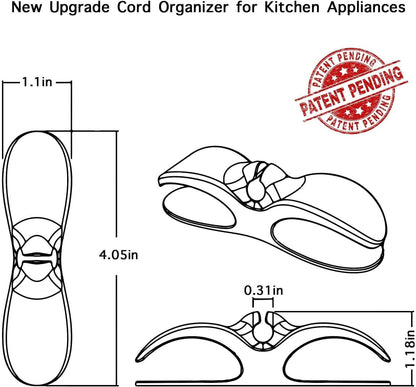 Cord Organizer for Kitchen Appliances - 3 PCS Stick On Cable Wrapper Holder Winder Keeper, Power Wire Management Wrap Hook Clip for Kitchenaid Mixer, Home Gadget Accessories