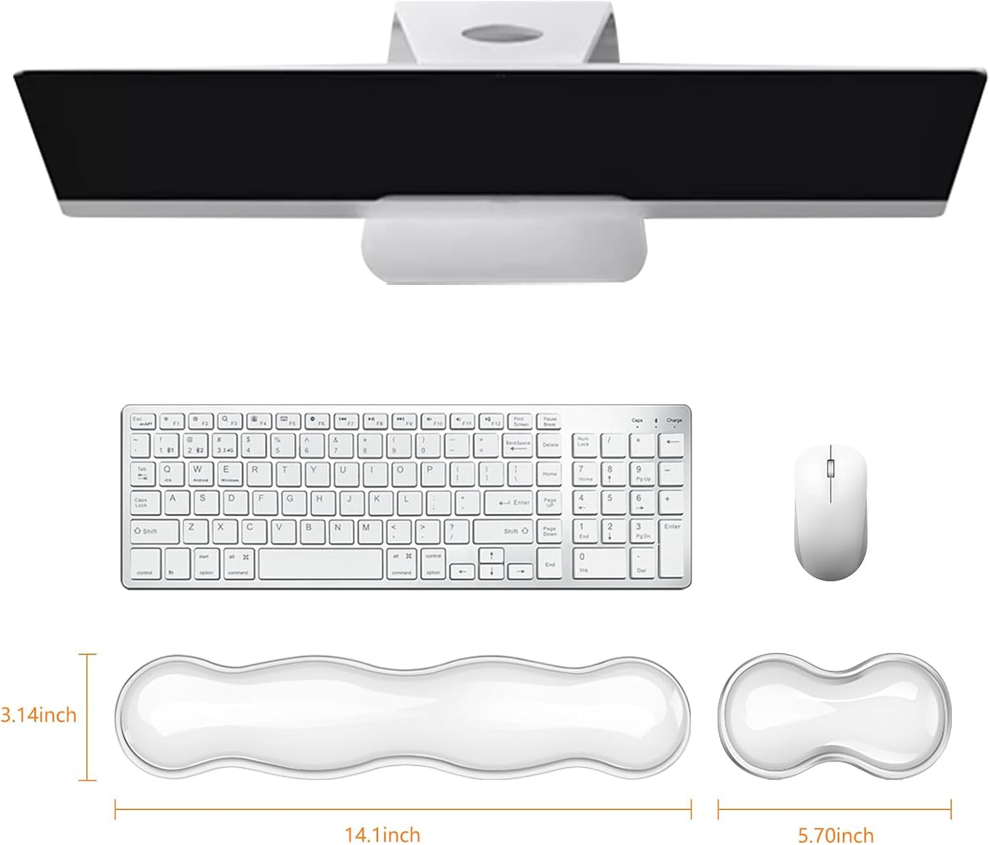 Gel Cloud Keyboard and Mouse Wrist Rest, Cute Wrist Support and Arm Support Keyboard Rest for Keyboard and Mouse Typing Pain Relief，Suitable for Office/Computer/Laptop/Gaming (Pink)