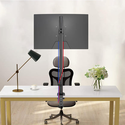 Pholiten Tall Vertically Stacked Dual Monitor Desk Mount Stand,Extra Tall 31 Inch Monitor Stand, Fully Adjustable Monitor arm for 13-32 Inch LCD Screen，Holds up to 22lbs