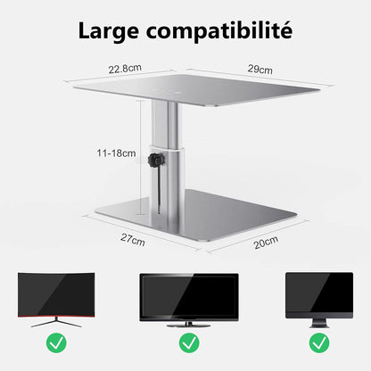 Nillkin Monitor Stand for Desk, Adjustable Height Computer Monitor Stand, Ergonomic Aluminum Computer Stand for Desktop Monitor, iMac, Studio Display XDR, Dell, HP, Lenovo, Other Screen Display, Black