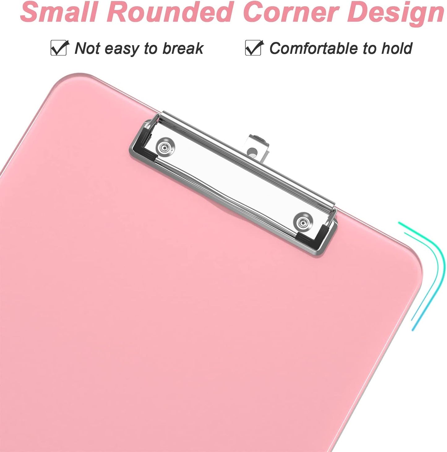 Rimilak 8.5 x 11 Plastic Clipboards Set of 2, Low Profile Metal Clip, Translucent Board, 12.5 x 9 in Letter Size, Office Supply, Back to School, Purple