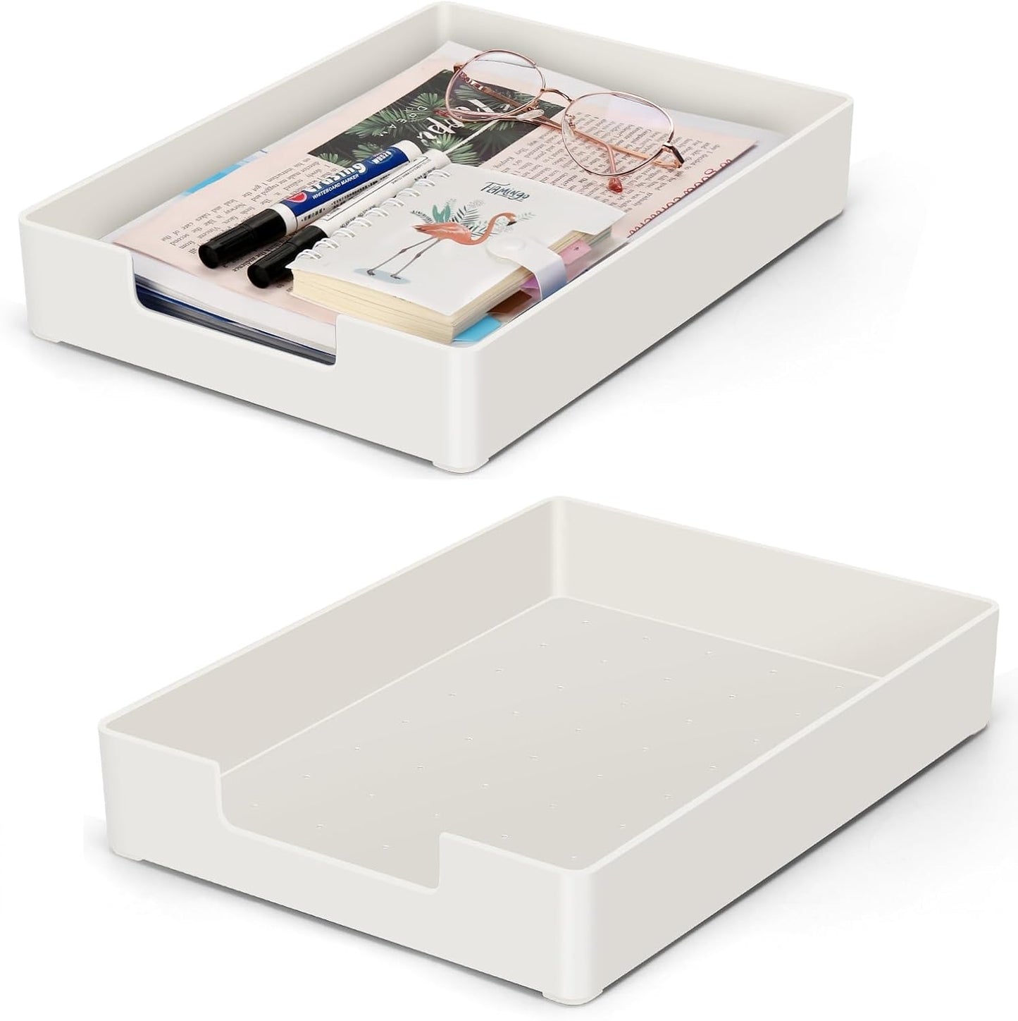 Letter Tray Letter Organizer Paper Tray, Desk Drawer Organizer for Office Supplies, Magazines, Folders, File,Notebooks, Stationery, Plastic Desk Tray for Desktop, for Home, Office, School, 1 Tier