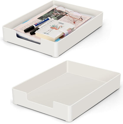 Letter Tray Letter Organizer Paper Tray, Desk Drawer Organizer for Office Supplies, Magazines, Folders, File,Notebooks, Stationery, Plastic Desk Tray for Desktop, for Home, Office, School, 1 Tier