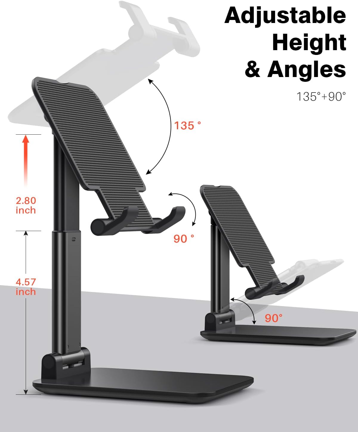 Anozer Tablet Stand Foldable & Adjustable, Portable Monitor Stand 5.55*3.94" Wide, Fit for iPad Holder Stand Compatible with iPad Pro 11, 12.9/for iPad 10.9; Surface Pro; Portable Monitor 4.7-15.6"