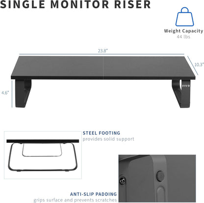 VIVO Monitor and Laptop Stand, 24 inch Desktop Riser, Black, STAND-V000D