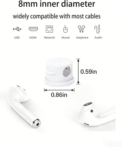 6PC 360° Rotatable Spring Cable Management, Cord Organizer Holder for Desk, Strong Adhesive Cable Clips Desk Accessories, Adjustable Wire Keeper for Nightstand, Home, Office, RV (Black)