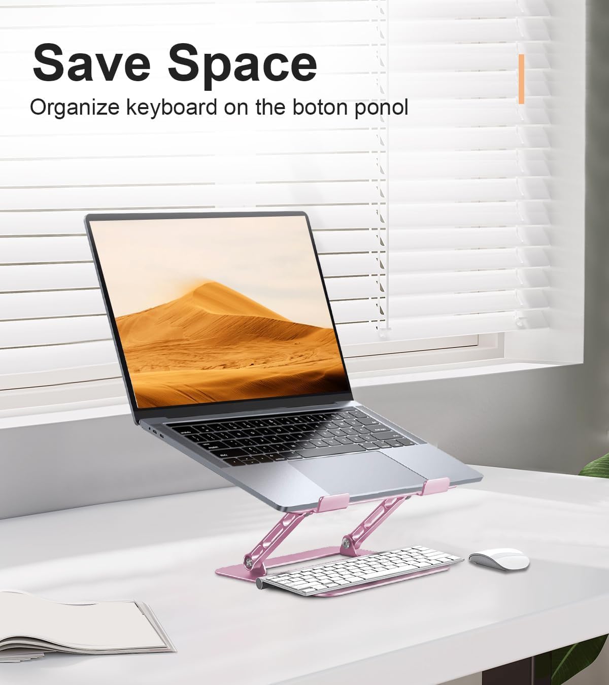 Aoviho Adjustable Laptop Stand for Desk,Portable Laptop Stand Holder and Riser,Foldable Aluminum Notebook Computer Stands for MacBook Air Pro HP Lenovo Dell Samsung Chromebook, 10-15.6 inch, Purple