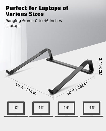 Thibault Laptop Stand for Desk - Aluminum Ergonomic Computer Stand，Laptop Riser, Cooling Laptop Holder, Compatible with MacBook Air Pro/Dell/HP/Lenovo/Alienware and 13-17 inches Laptops, Blue-Black