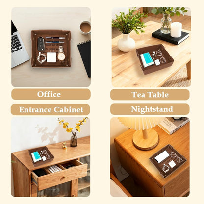 Aelciyue Boyfriend Valentines Day Gifts - Christmas Father's Day Cool Birthday Gifts for Boyfriend Ideas Anniversary Keepsake Gift Leather Tray Organizer Leather Valet Catchall Desk Tray - I Love You