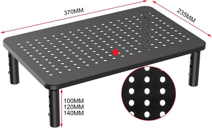 suptek Computer Monitor Stand Riser,Monitor Riser for Laptop, Printer, Notebook and All Flat Screen TV Display with Vented Platform,3 Height Adjustable Laptop Riser,1 Pack,Black(MST003)